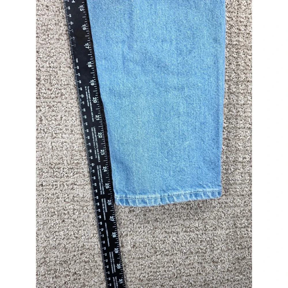 Empyre Mens‎ Blue Denim Straight Leg Jeans Size 28x26 Logo Embroidered
